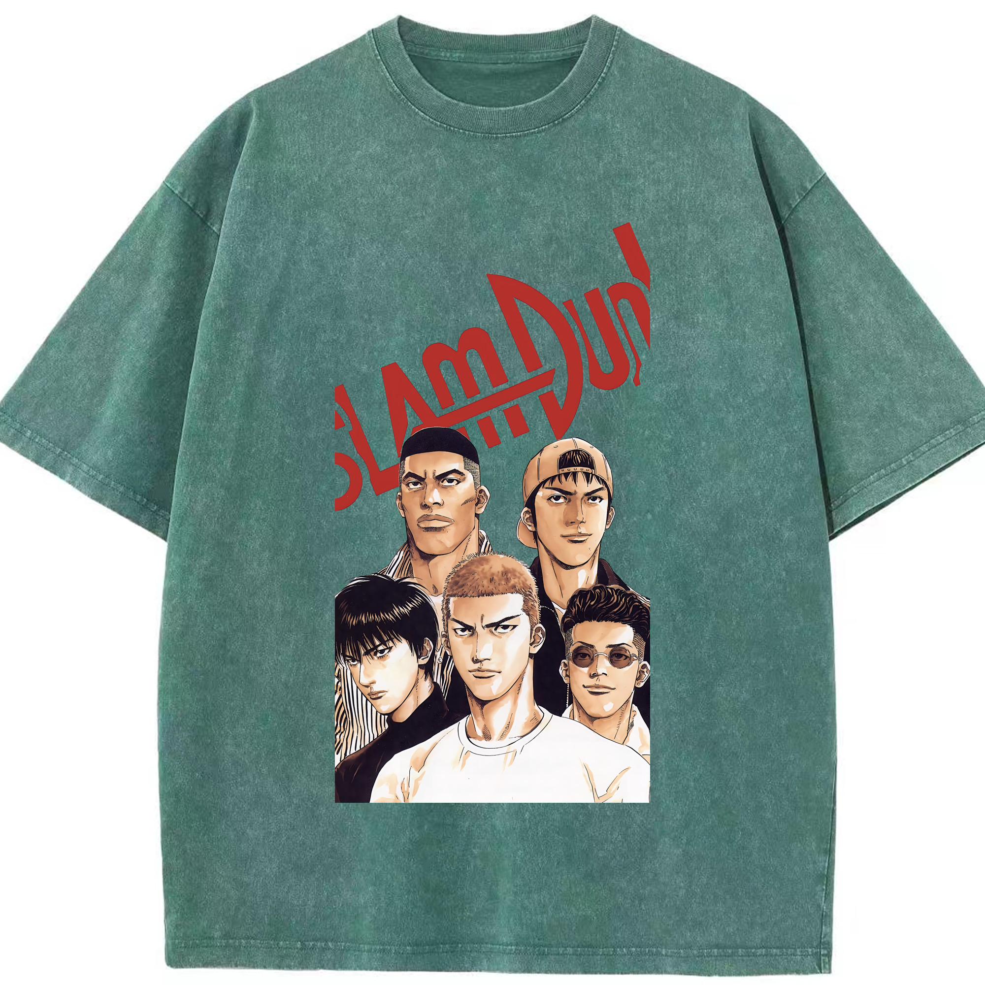 （画像用） SLAM DUNK／スラムダンク 綿100% ヴィンテージ風 半袖Tシャツ（フロントプリント）